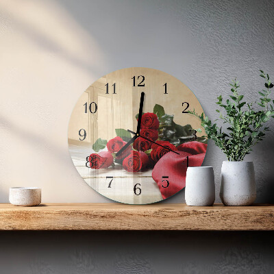 Runde wanduhr Rosen