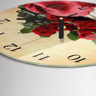Runde wanduhr Rosen