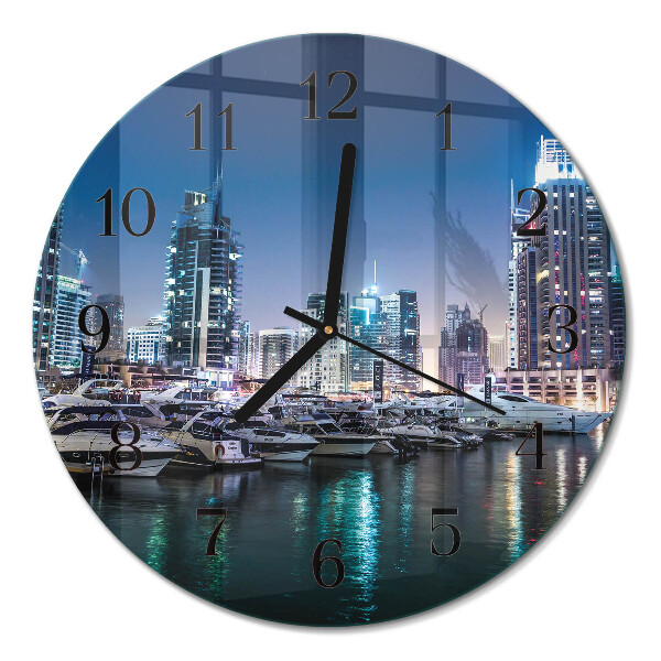Glas wanduhr mit motiv rund Horizont