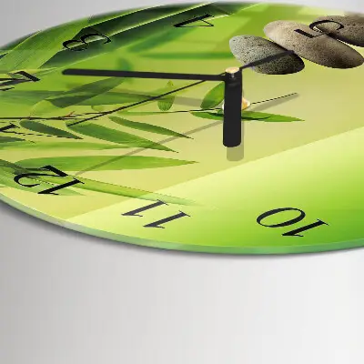 Glas wanduhr mit motiv rund Steine