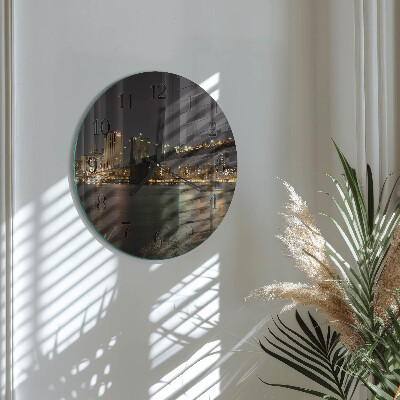 Glas wanduhr mit motiv rund Horizont