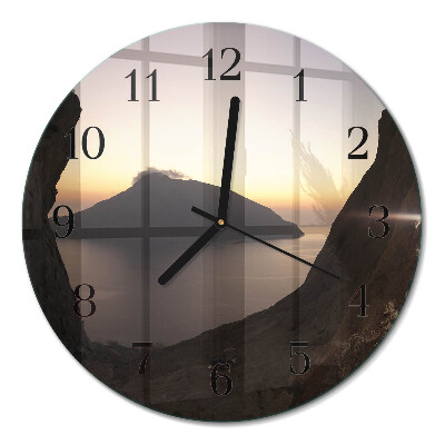 Wanduhr glas rund Ozeanberg