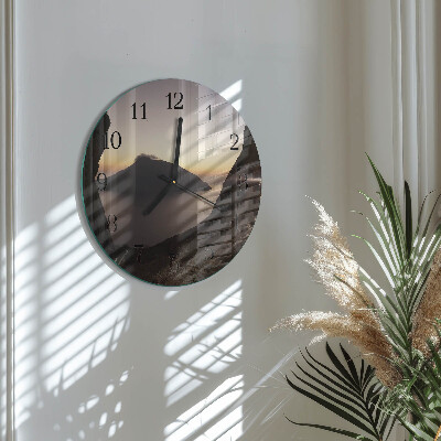 Wanduhr glas rund Ozeanberg