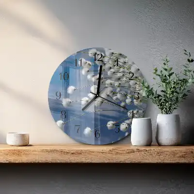 Glas wanduhr mit motiv rund Baumwolle