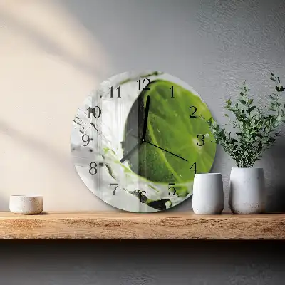 Wanduhr glas rund Kalziumkarbonat