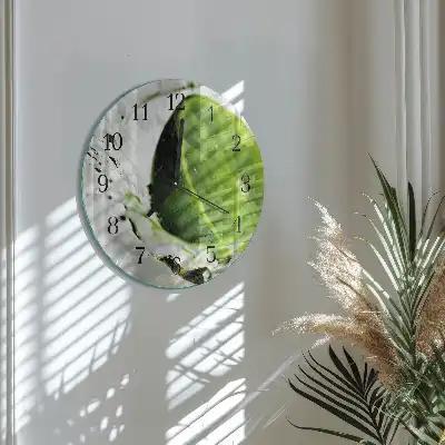 Wanduhr glas rund Kalziumkarbonat