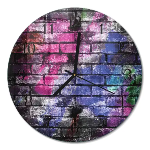 Runde wanduhr aus glas Ziegel
