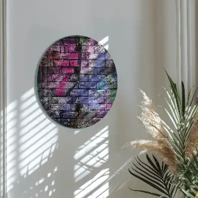 Runde wanduhr aus glas Ziegel