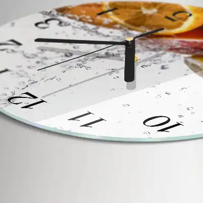 Wanduhr glas rund Orangen