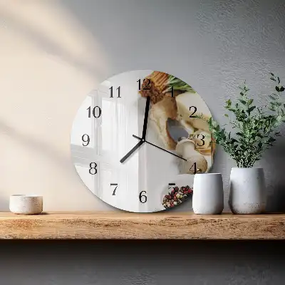 Runde wanduhr aus glas Pasta