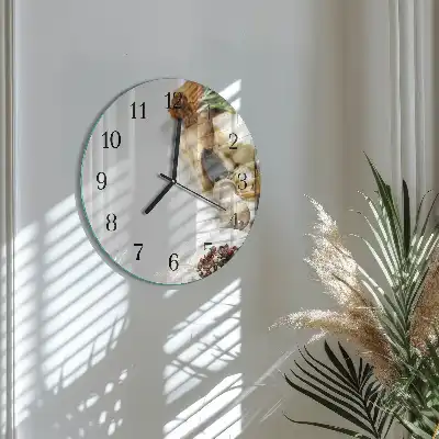Runde wanduhr aus glas Pasta
