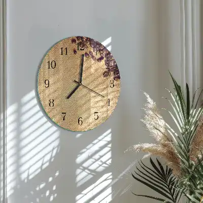 Glas wanduhr mit motiv rund Kaffeebohnen