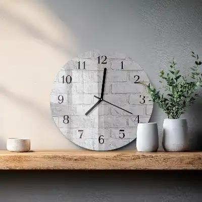 Glas wanduhr mit motiv rund Ziegel