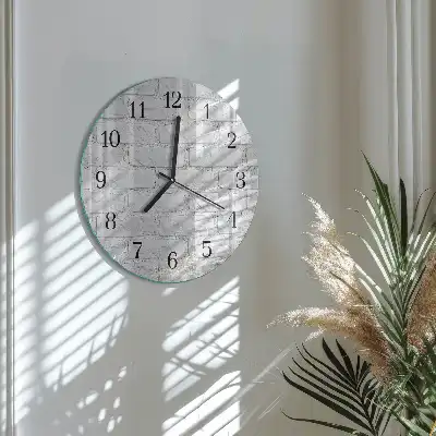 Glas wanduhr mit motiv rund Ziegel