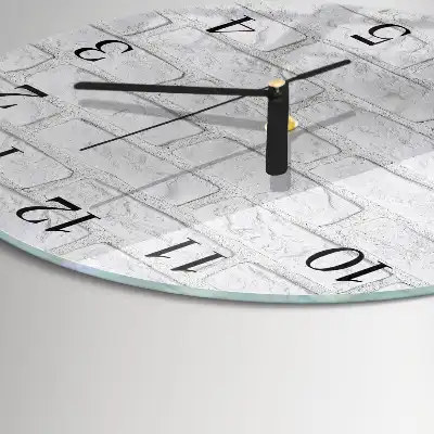 Glas wanduhr mit motiv rund Ziegel