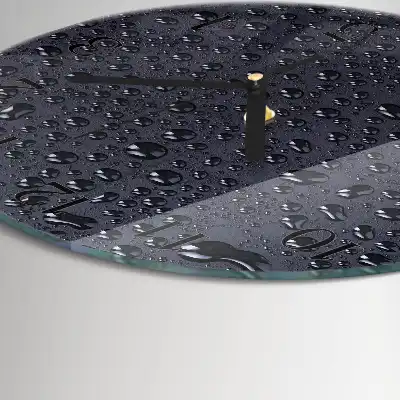Glas wanduhr mit motiv rund Tropfen