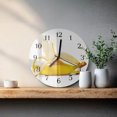Wanduhr glas rund Bananen