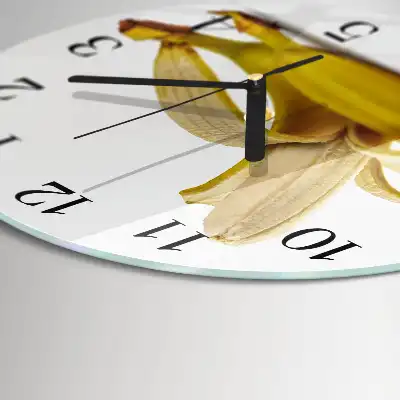 Wanduhr glas rund Bananen
