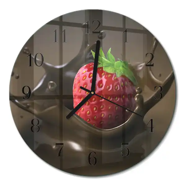 Runde wanduhr aus glas Schokolade