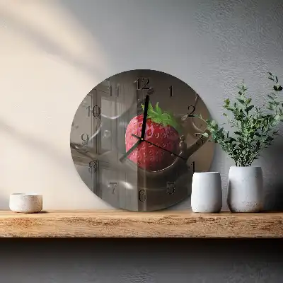 Runde wanduhr aus glas Schokolade