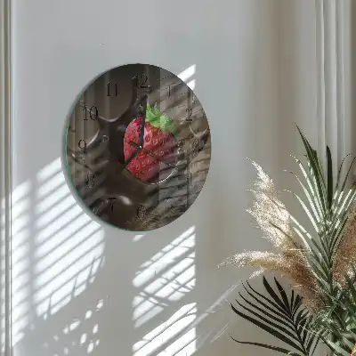 Runde wanduhr aus glas Schokolade
