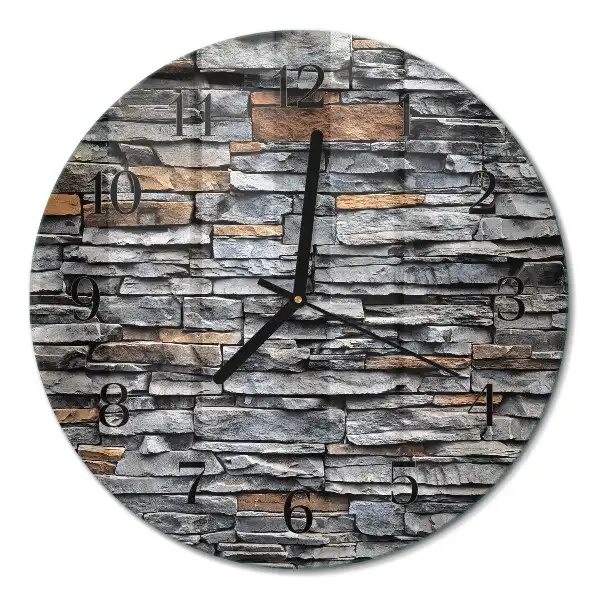 Glas wanduhr mit motiv rund Klinker