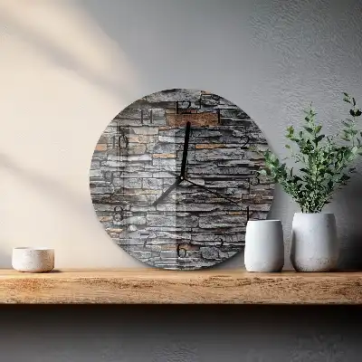 Glas wanduhr mit motiv rund Klinker