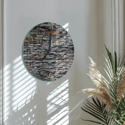 Glas wanduhr mit motiv rund Klinker
