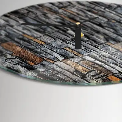 Glas wanduhr mit motiv rund Klinker