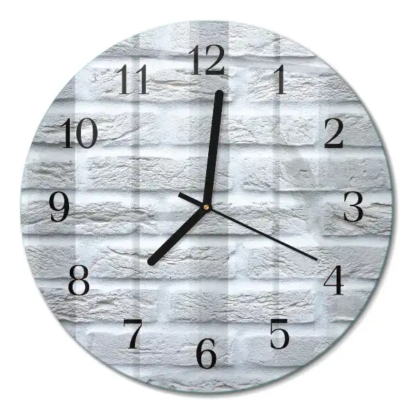 Glas wanduhr mit motiv rund Klinker