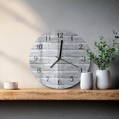 Glas wanduhr mit motiv rund Klinker