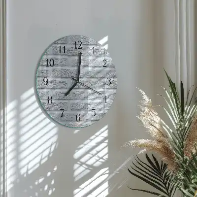 Glas wanduhr mit motiv rund Klinker