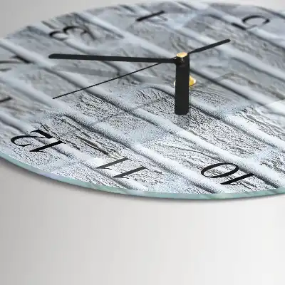 Glas wanduhr mit motiv rund Klinker