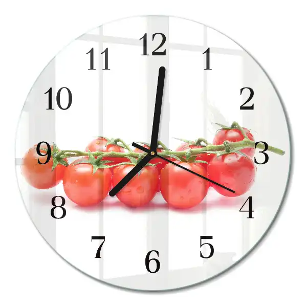 Glas wanduhr mit motiv rund Tomaten