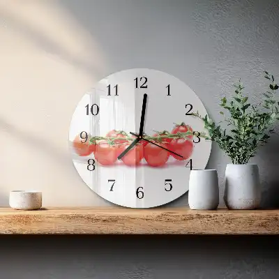 Glas wanduhr mit motiv rund Tomaten