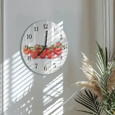 Glas wanduhr mit motiv rund Tomaten