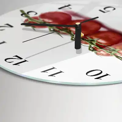 Glas wanduhr mit motiv rund Tomaten