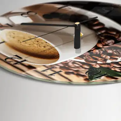 Runde wanduhr aus glas Kaffee