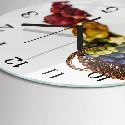 Runde wanduhr aus glas Obst