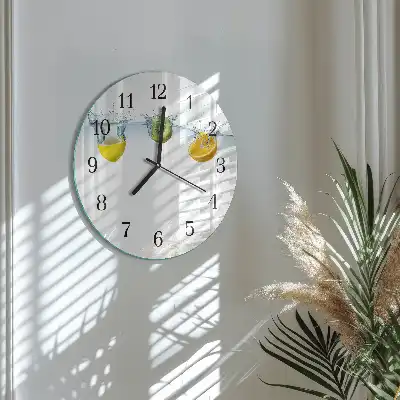 Runde wanduhr aus glas Kiwi