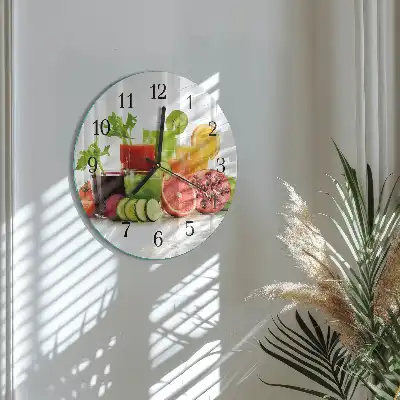 Wanduhr glas rund Säfte