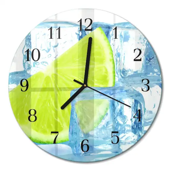 Glas wanduhr mit motiv rund Limetteneis