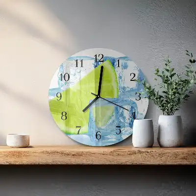 Glas wanduhr mit motiv rund Limetteneis