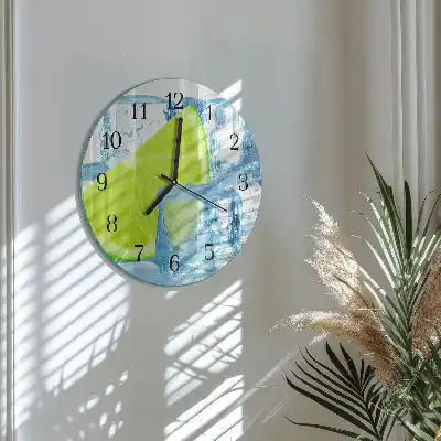 Glas wanduhr mit motiv rund Limetteneis
