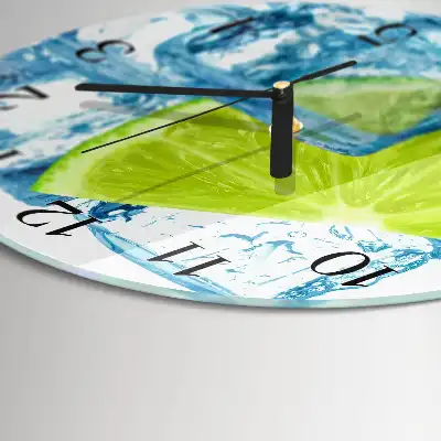 Glas wanduhr mit motiv rund Limetteneis