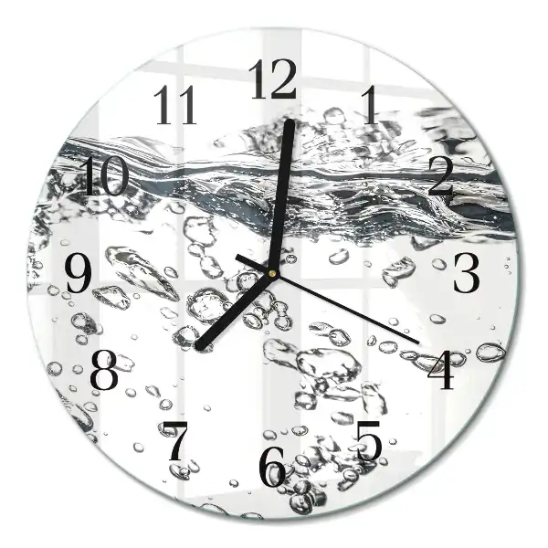Runde wanduhr aus glas Wasser