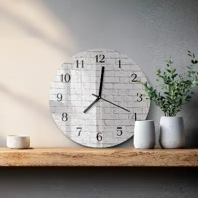 Glas wanduhr mit motiv rund Ziegel