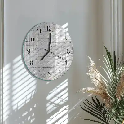 Glas wanduhr mit motiv rund Ziegel