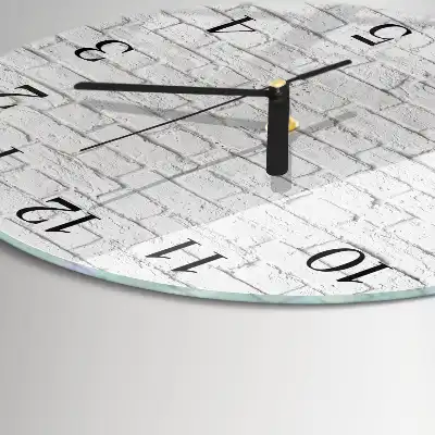 Glas wanduhr mit motiv rund Ziegel