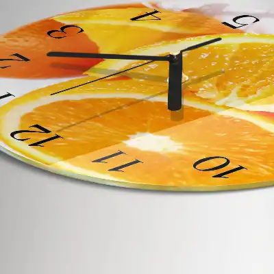 Glas wanduhr mit motiv rund Orangen